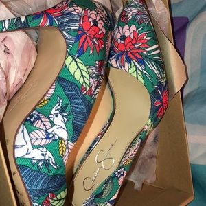 Jessica Simpson Green Multi Purla 7M